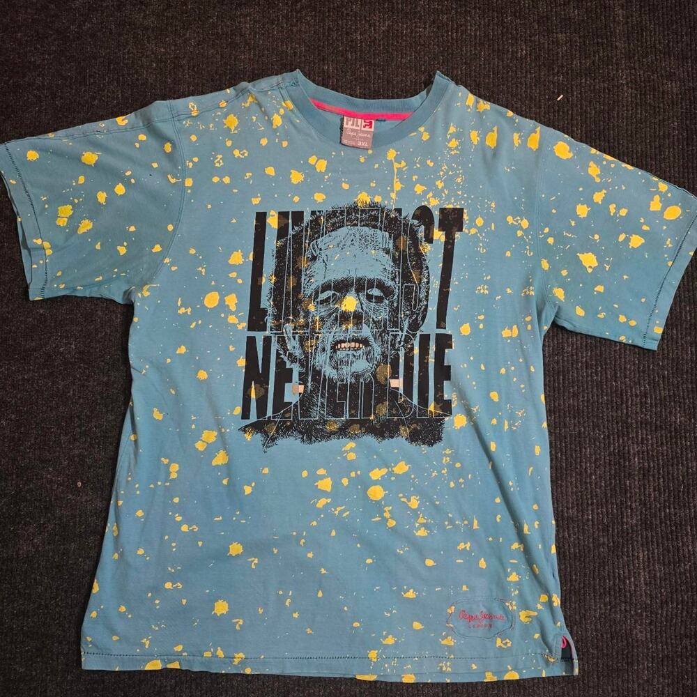 Vintage 90S pepe Jeans blue Frankenstein oversized tee